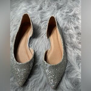 ASOS Silver Glitter Flats